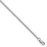 14K White Gold 24 inch 1mm Franco with Lobster Clasp Chain