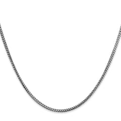 14K White Gold 30 inch 1.5mm Franco with Lobster Clasp Chain