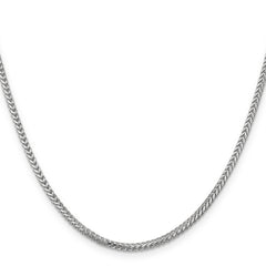 14K White Gold 30 inch 2mm Franco with Lobster Clasp Chain