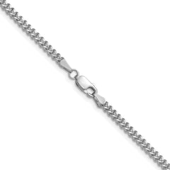 14K White Gold 30 inch 2mm Franco with Lobster Clasp Chain