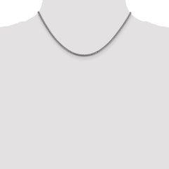 14K White Gold 16 inch 2.3mm Franco with Lobster Clasp Chain