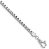 14K White Gold 26 inch 3mm Franco with Fancy Lobster Clasp Chain
