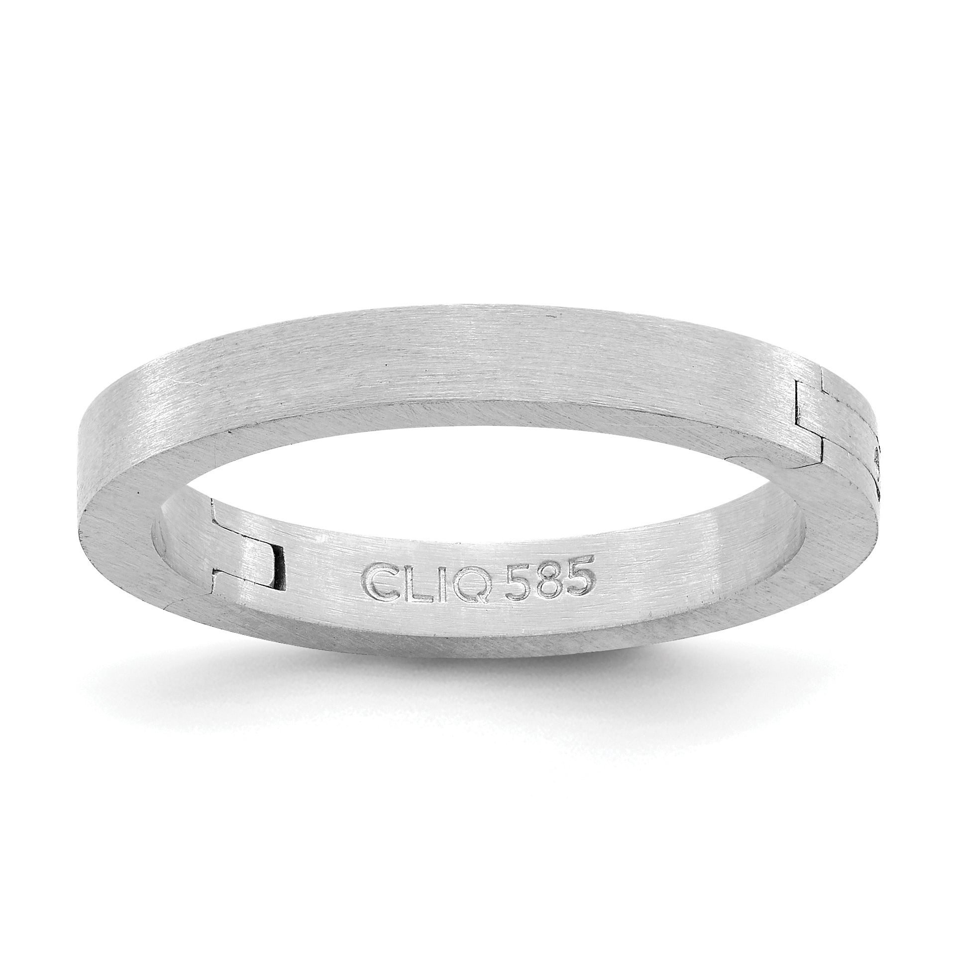 14k White Gold 2.7mm CLIQ Hinged Shank Size 8