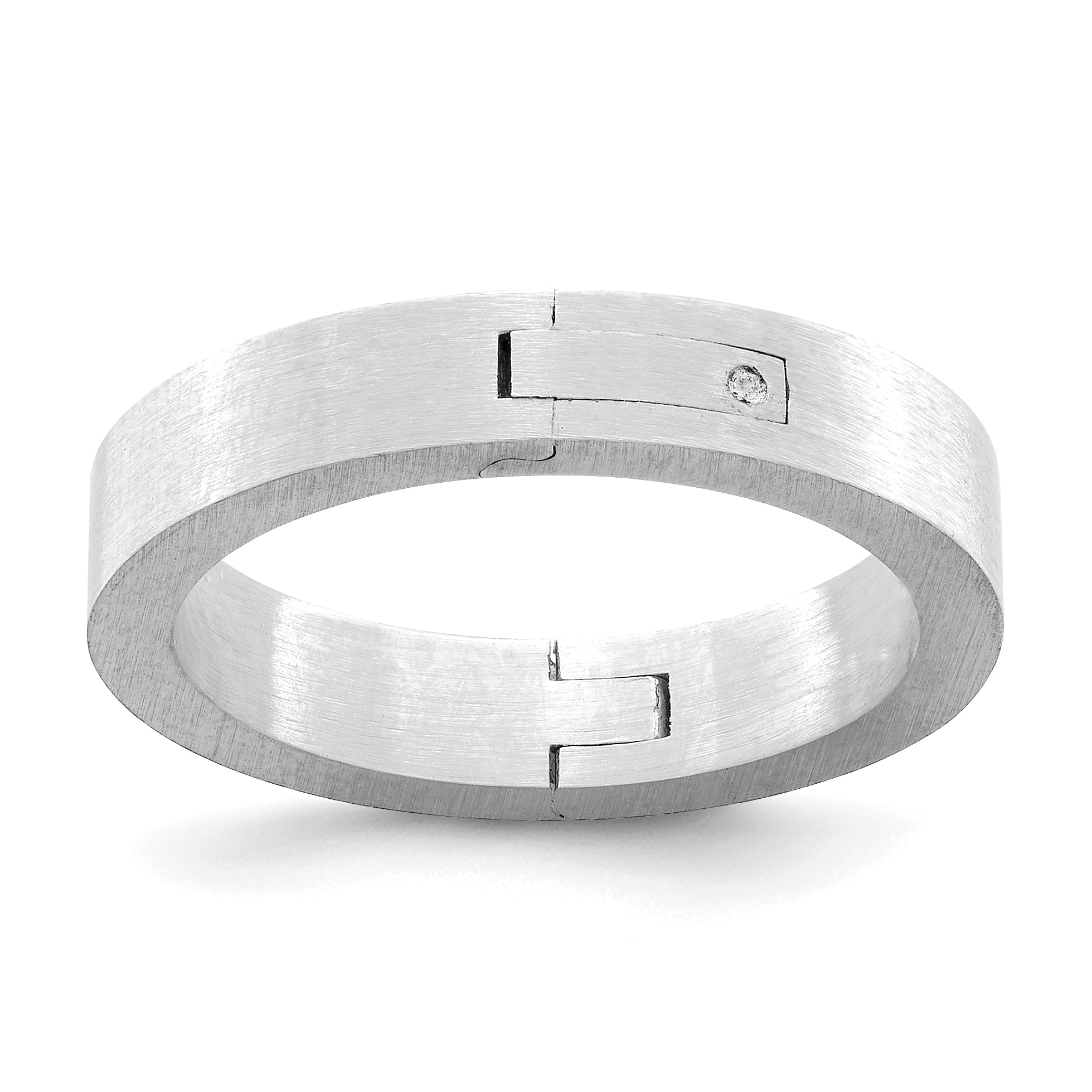 14k White Gold 4mm CLIQ Hinged Shank Size 9