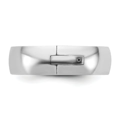 14kw CLIQ 6mm Hinged Half Round Wedding Band Size 12.5