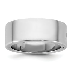 14kw CLIQ 8mm Hinged Flat Wedding Band Size 12.5