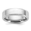 14K White Gold Beveled Wedding Band 6mm