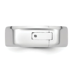 14kw CLIQ 7mm Hinged Beveled Edge Wedding Band Size 12.5