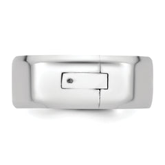 14kw CLIQ 8mm Hinged Beveled Edge Wedding Band Size 12.5