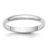 2.5mm 10K White Gold Standard Half Round Wedding Band - Sophia Jewelers