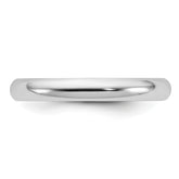 3.0mm 10K White Gold Standard Half Round Wedding Band - Sophia Jewelers