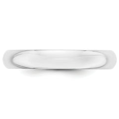 14k White Gold 4mm Half Round Wedding Band Size 14