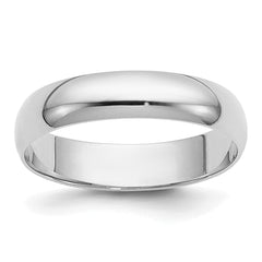 14k White Gold 4mm Half Round Wedding Band Size 14