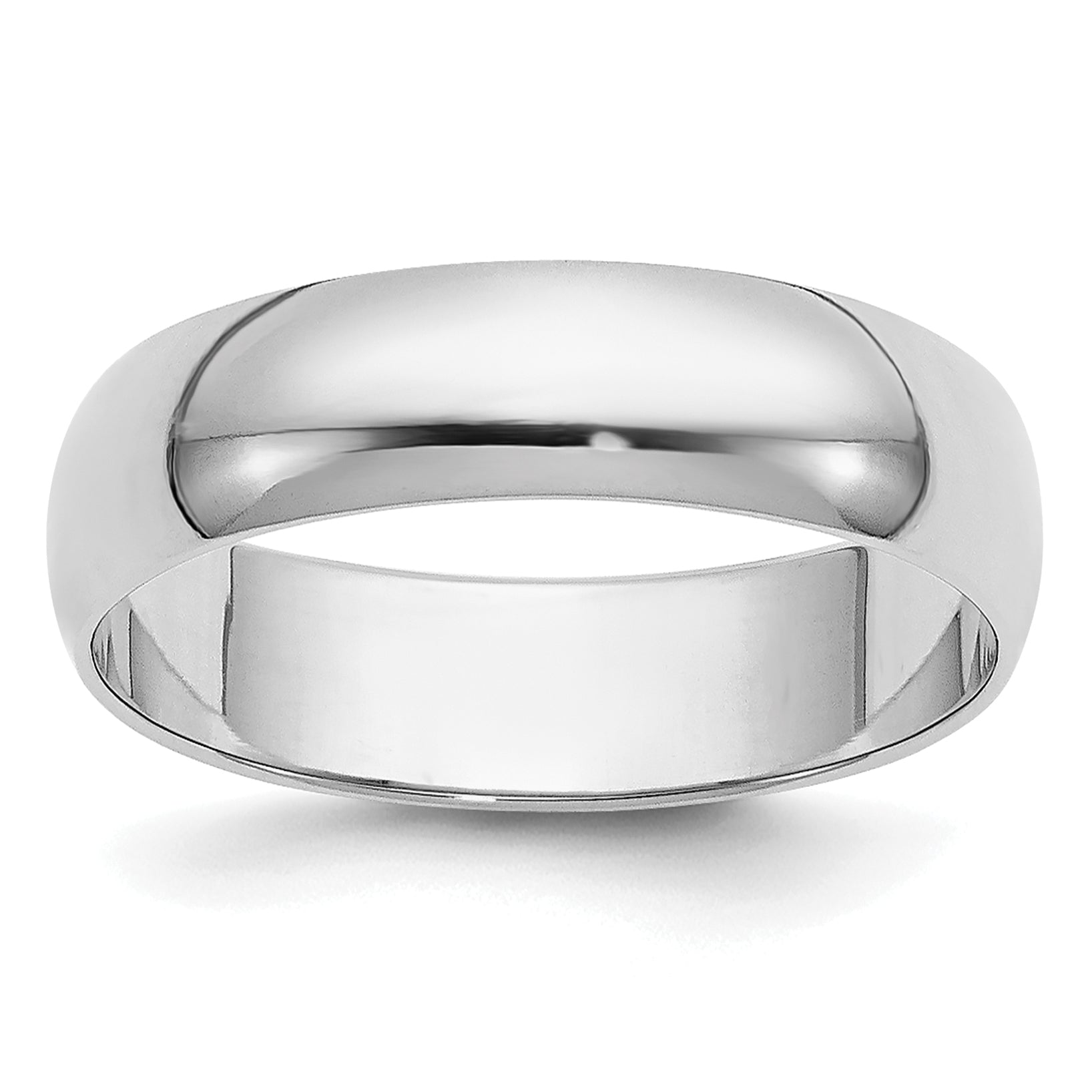 14k White Gold 5mm Half Round Wedding Band Size 13.5
