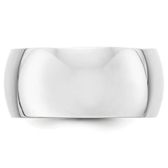 14k White Gold 10mm Half Round Wedding Band Size 13.5