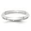 3.0mm 10K White Gold Half Round with Edge Wedding Band - Sophia Jewelers