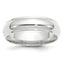 14K White Gold Half-Round Wedding Band 6mm