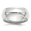 8.0mm 10K White Gold Half Round with Edge Wedding Band - Sophia Jewelers