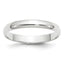 14k White Gold 3mm Lightweight Half Round Wedding Band
