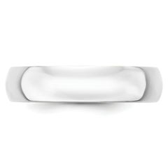 14k White Gold 5mm Lightweight Half Round Wedding Band Size 14