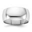 10K White Gold Half-Round Wedding Band 8.5mm