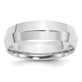 14k White Gold 6mm Knife Edge Comfort Fit Wedding Band Size 14