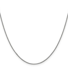 14K White Gold 30 inch .9mm Box with Lobster Clasp Chain