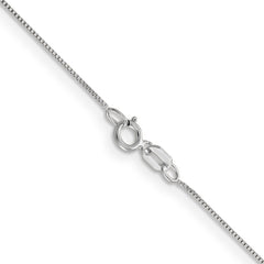 14K White Gold 30 inch .5mm Box with Spring Ring Clasp Chain