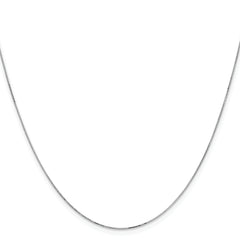 14K White Gold 30 inch .5mm Box with Lobster Clasp Chain