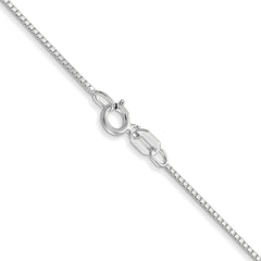 14K White Gold 30 inch .7mm Box with Spring Ring Clasp Chain
