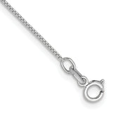 14K White Gold 10 inch .7mm Box with Spring Ring Clasp Anklet