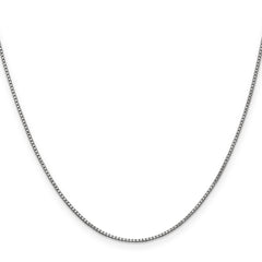 14K White Gold 30 inch 1mm Box with Lobster Clasp Chain