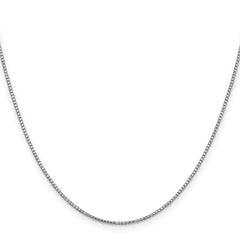 14K White Gold 30 inch 1.1mm Box with Lobster Clasp Chain