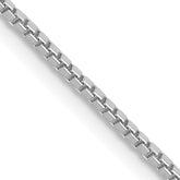 14K White Gold 30 inch 1.1mm Box with Lobster Clasp Chain