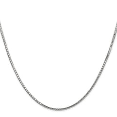 14K White Gold 30 inch 1.5mm Box with Lobster Clasp Chain