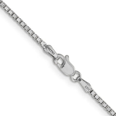14K White Gold 30 inch 1.5mm Box with Lobster Clasp Chain