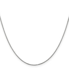 14K White Gold 30 inch .9mm Box with Spring Ring Clasp Chain