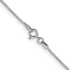 14K White Gold 30 inch .9mm Box with Spring Ring Clasp Chain