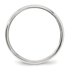 14k White Gold 4mm Milgrain Half Round Wedding Band Size 14