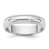 14KW 4.5mm Milgrain Half Round Band Size 14