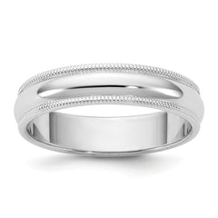 14KW 4.5mm Milgrain Half Round Band Size 14