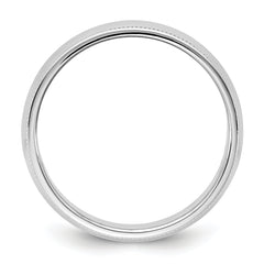 14KW 6.5mm Milgrain Half Round Band Size 14