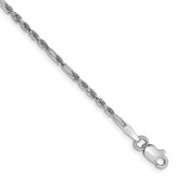 14k White Gold 1.8mm Diamond-cut Milano Rope Chain Anklet