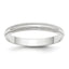 14k White Gold 3mm Lightweight Milgrain Half Round Wedding Band