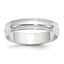5.0mm 10K White Gold Lightweight Milgrain Half Round Wedding Band - Sophia Jewelers