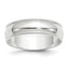 14K White Gold Milgrain Half-Round Wedding Band 6mm