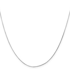 14K White Gold 30 inch .5mm Octagonal Snake with Lobster Clasp Chain