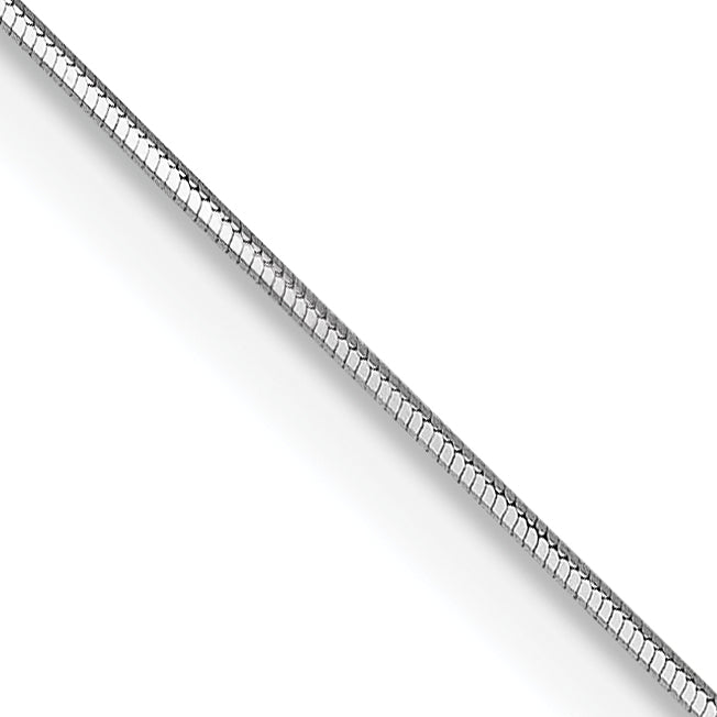 14K White Gold 30 inch .5mm Octagonal Snake with Lobster Clasp Chain