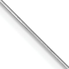 14K White Gold 30 inch .5mm Octagonal Snake with Lobster Clasp Chain