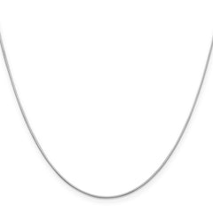 14K White Gold 30 inch .6mm Octagonal Snake with Lobster Clasp Chain